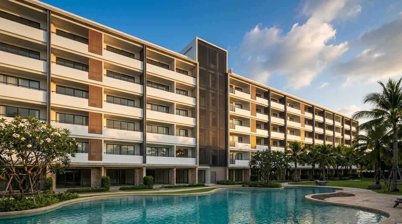 The Residence seen from the pool deck
